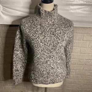 Vintage Eddie Bauer Marled Lambswool Angora Turtleneck Hand Knit Sweater  Medium